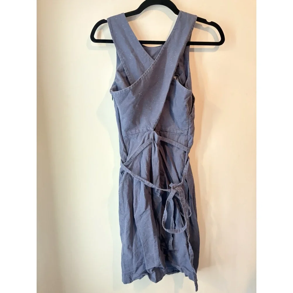 Kate Spade Saturday Sleeveless Wrap Around Waist Linen Blend Dress Sheath Size 4